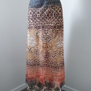 One World multi print long skirt